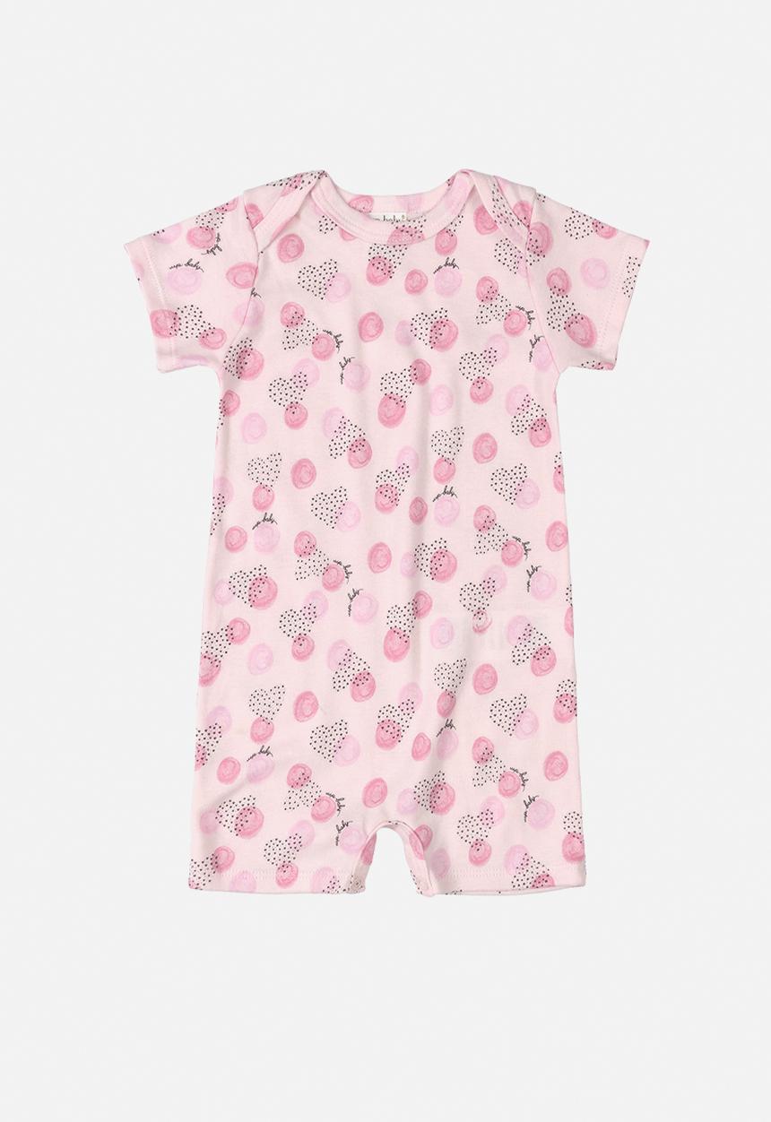 UP Baby - Soft jersey cotton romper - pink