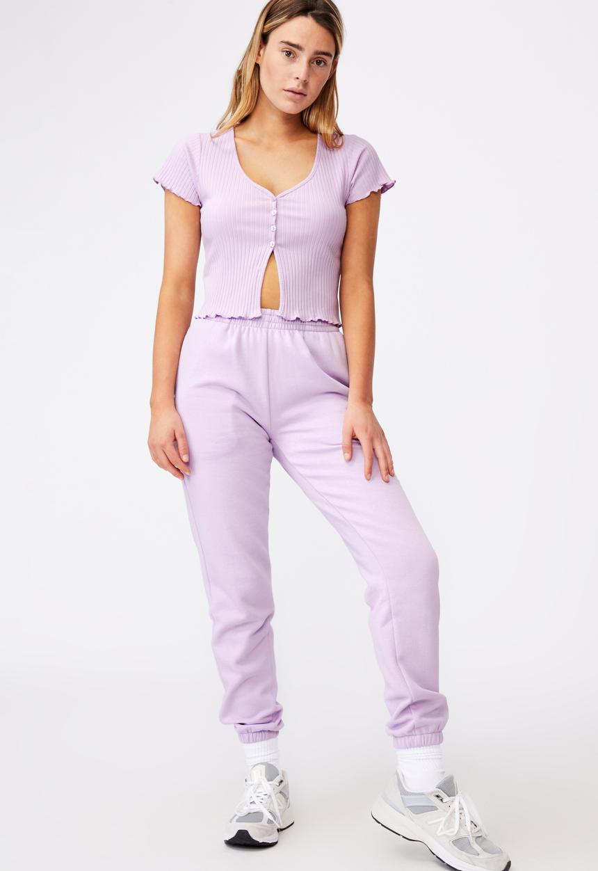 Factorie - Short sleeve lettuce cardi - orchid bloom