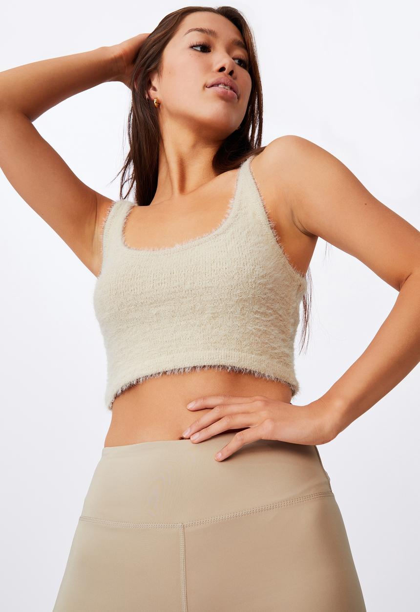 Factorie - Fluffy knit tank - fog