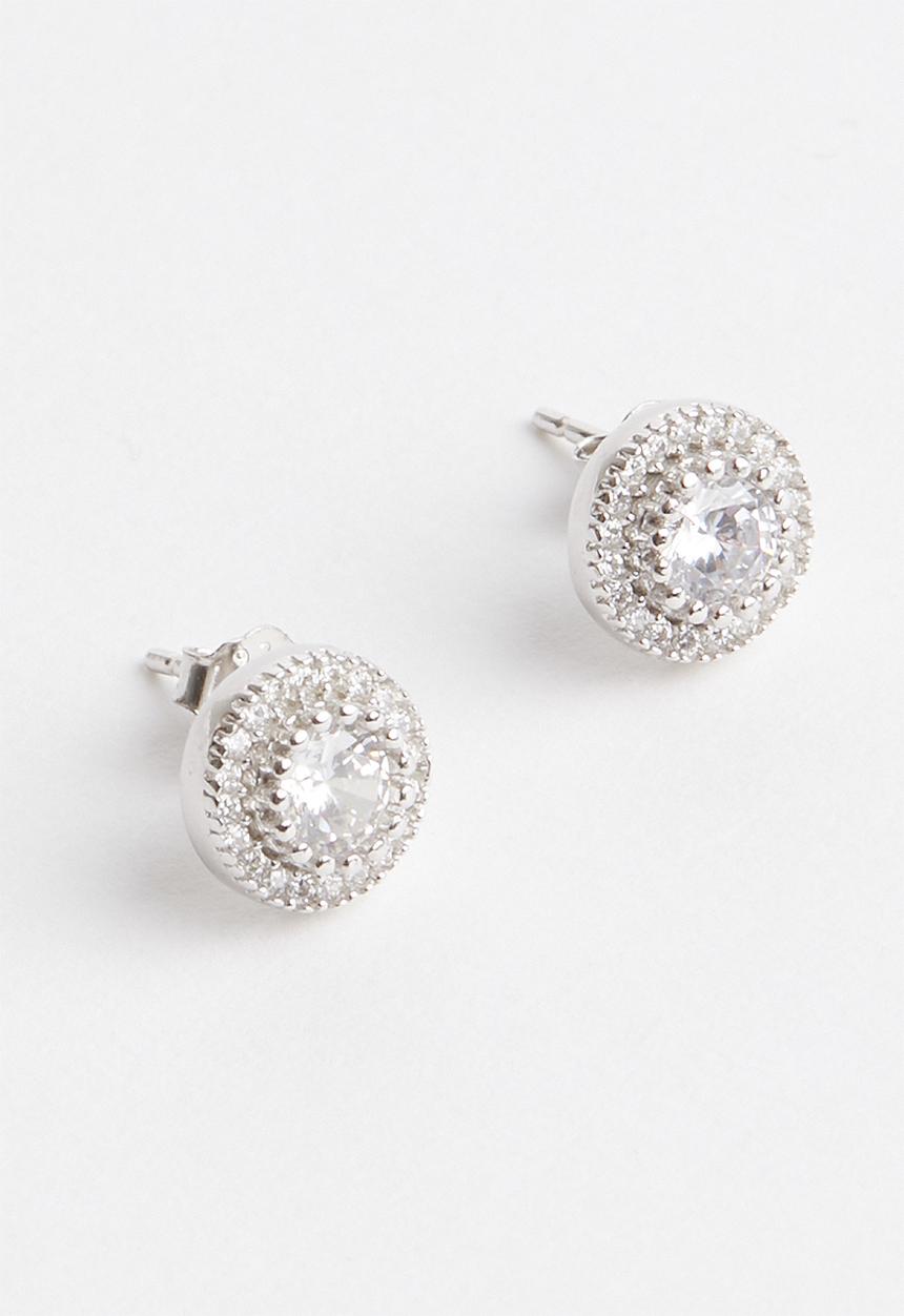 Superbalist - Cubic zirconia earrings and necklace set - silver