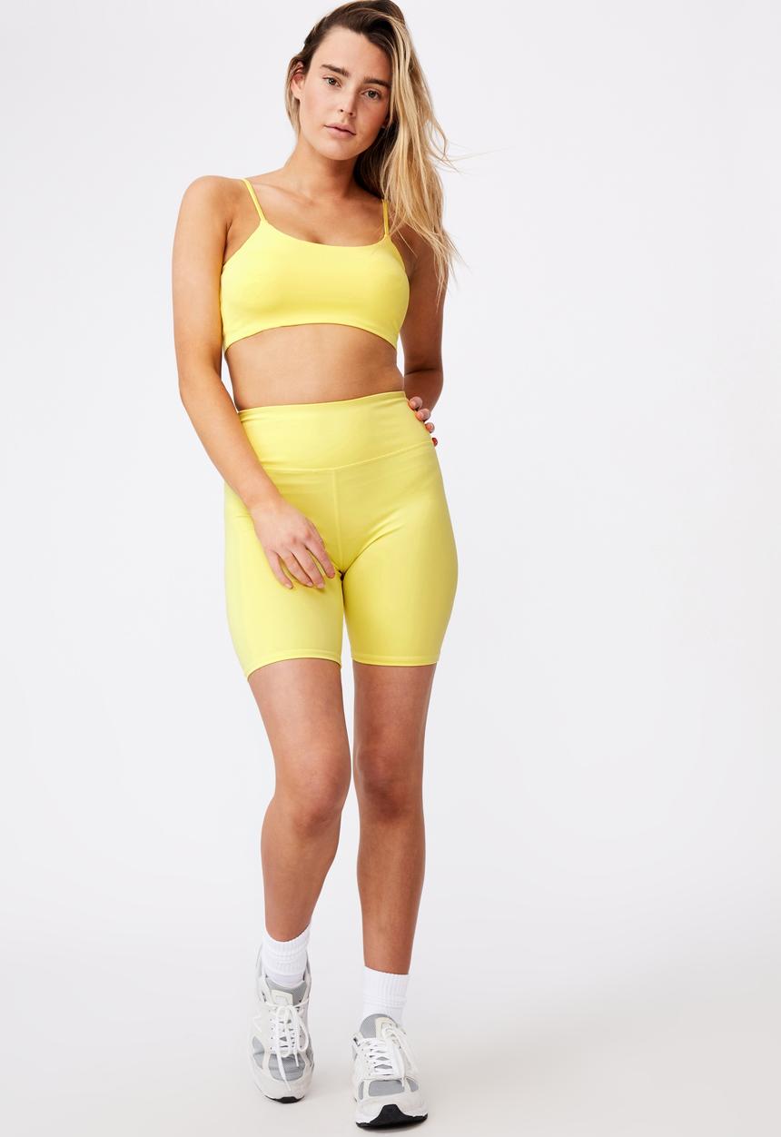 Factorie - High shine ultra crop top - yellow 