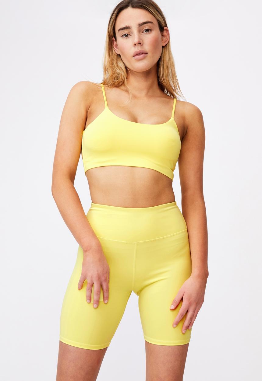 Factorie - High shine ultra crop top - yellow 