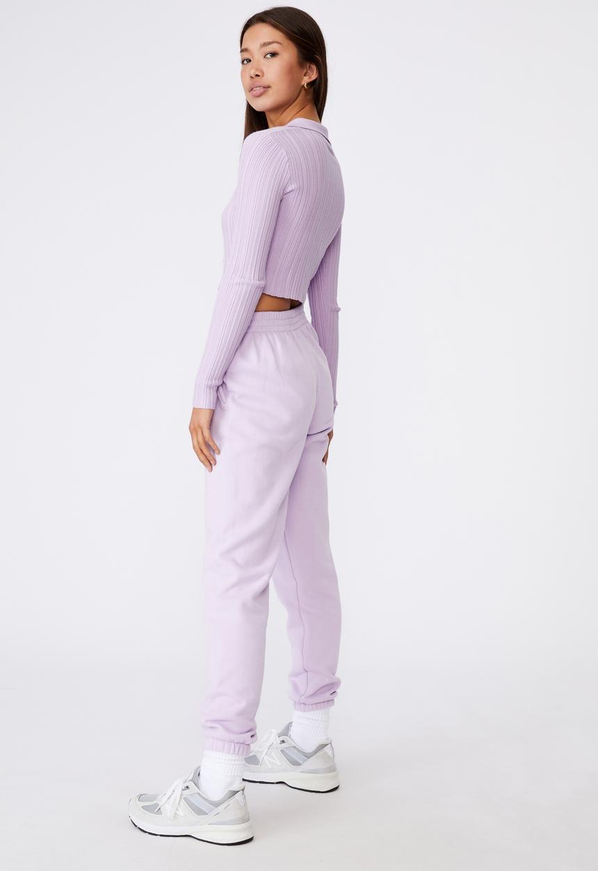 Factorie - Long sleeve collared crop cardi - lilac
