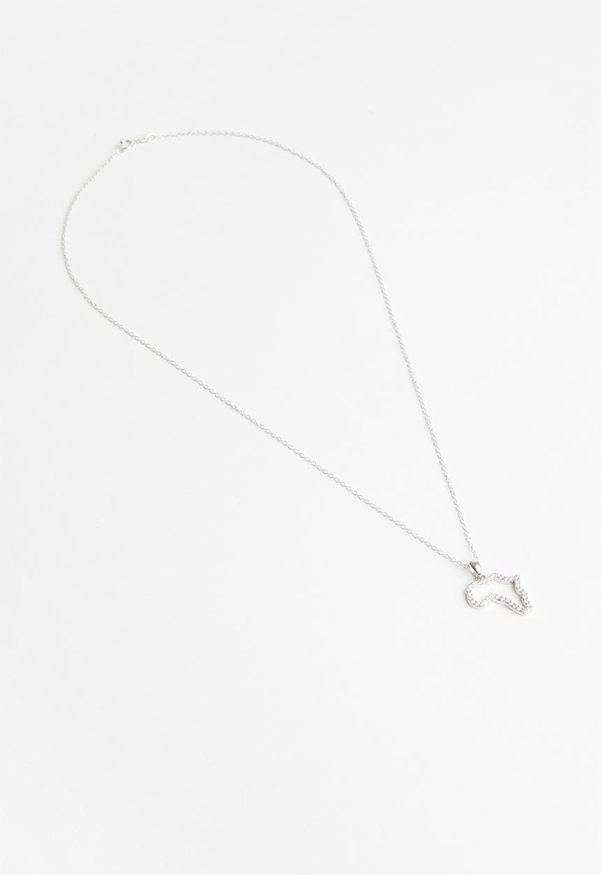 Superbalist - Sterling silver africa pendant necklace - silver