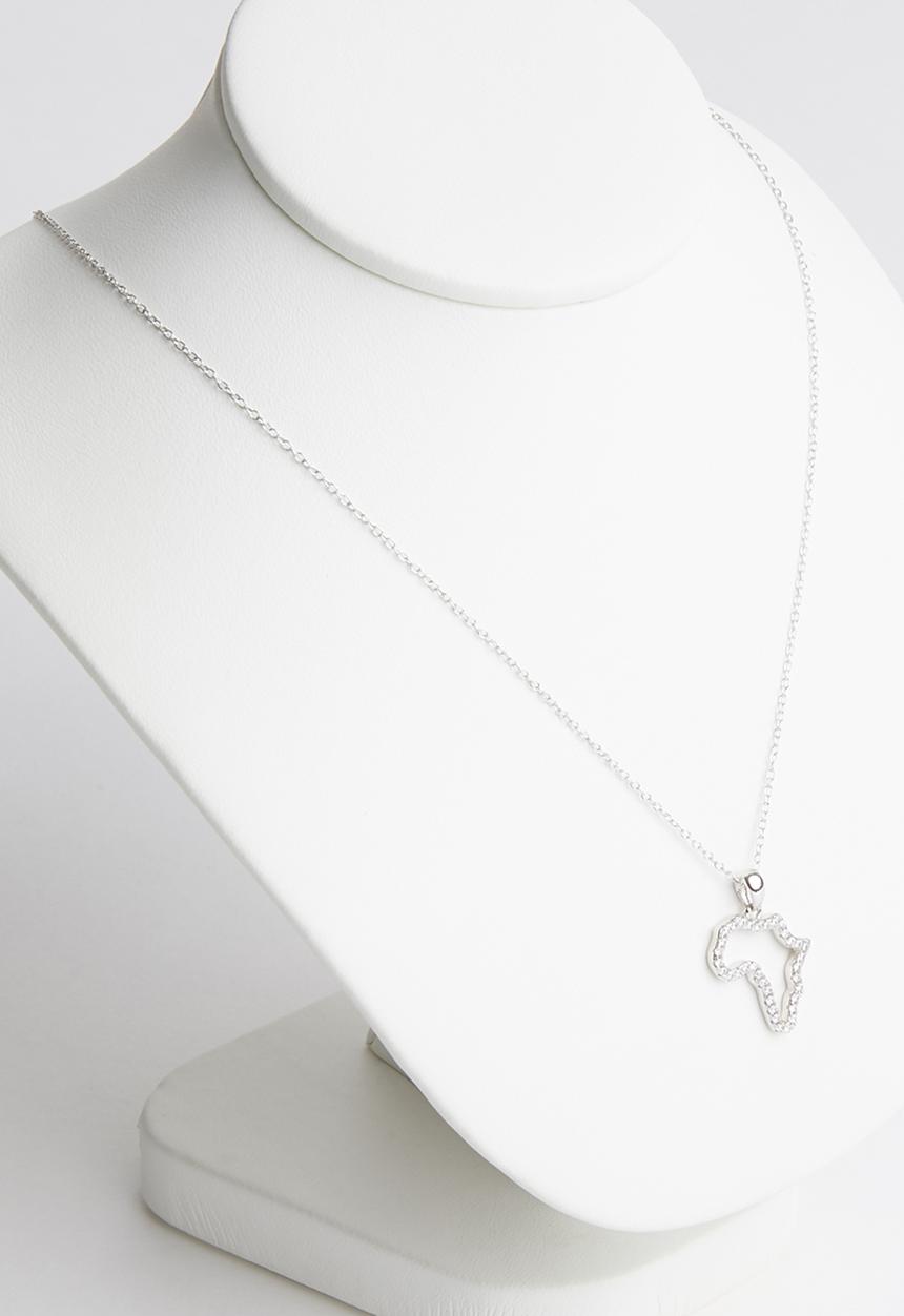 Superbalist - Sterling silver africa pendant necklace - silver
