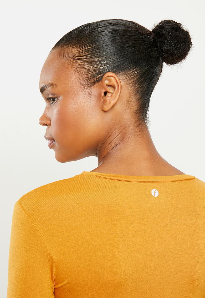 Fitgymwear - Twister long sleeve top - mustard