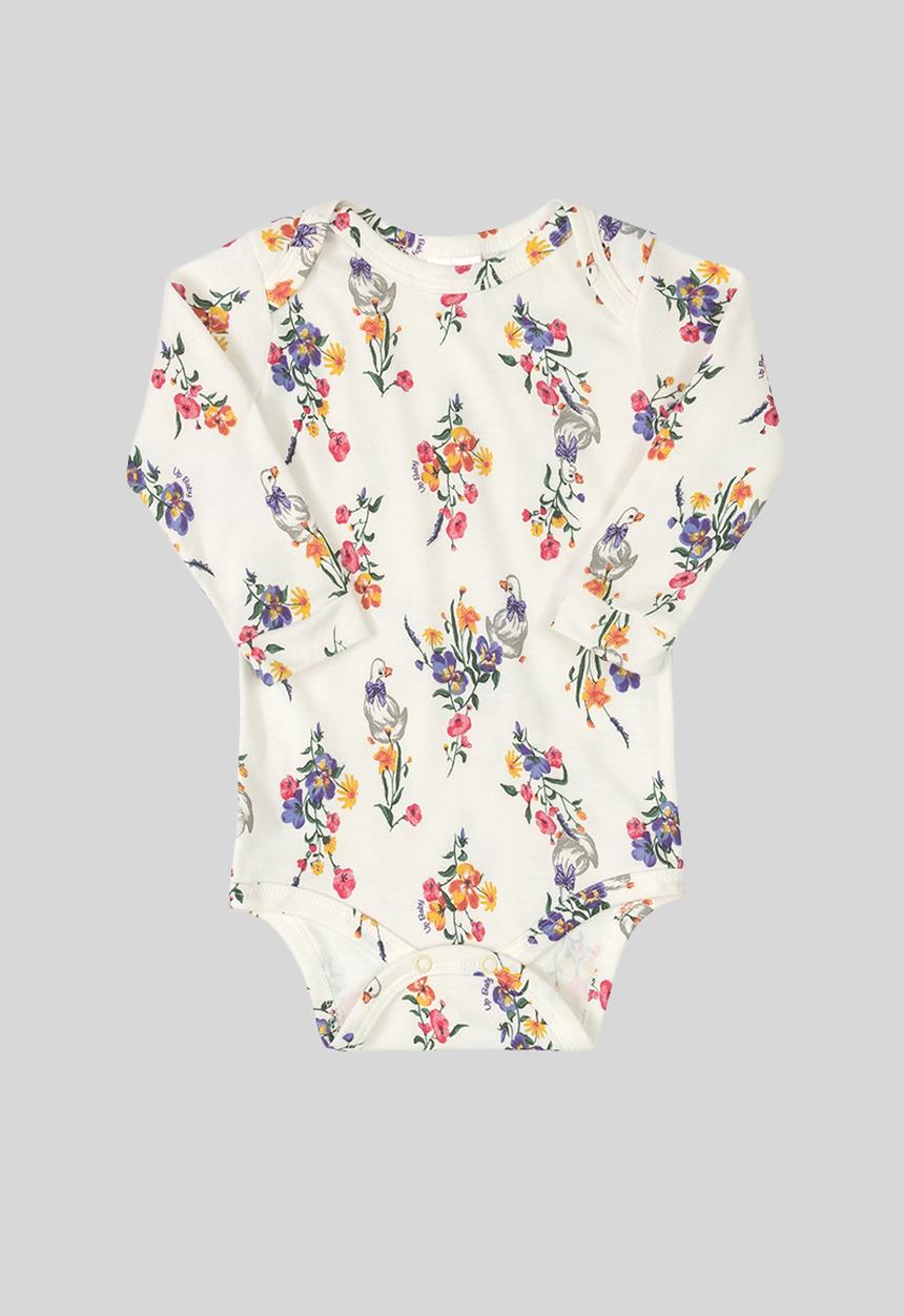 UP Baby - Soft jersey cotton long sleeve bodysuit - white