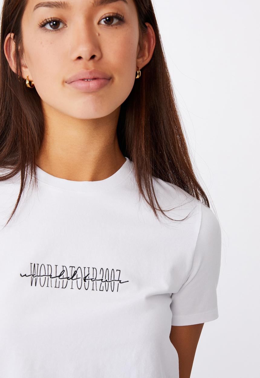 Factorie - Fitted graphic t shirt - white