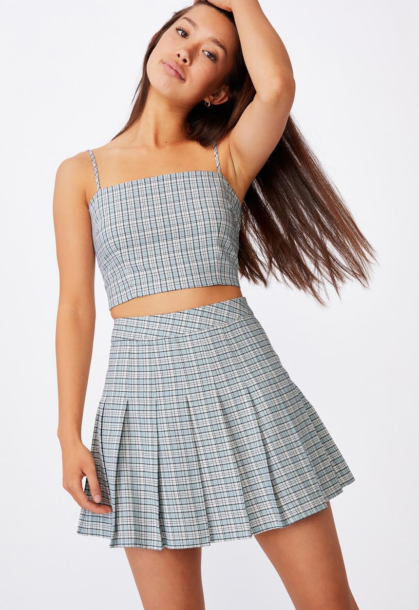 Factorie - Shirred co-ord top - light blue 
