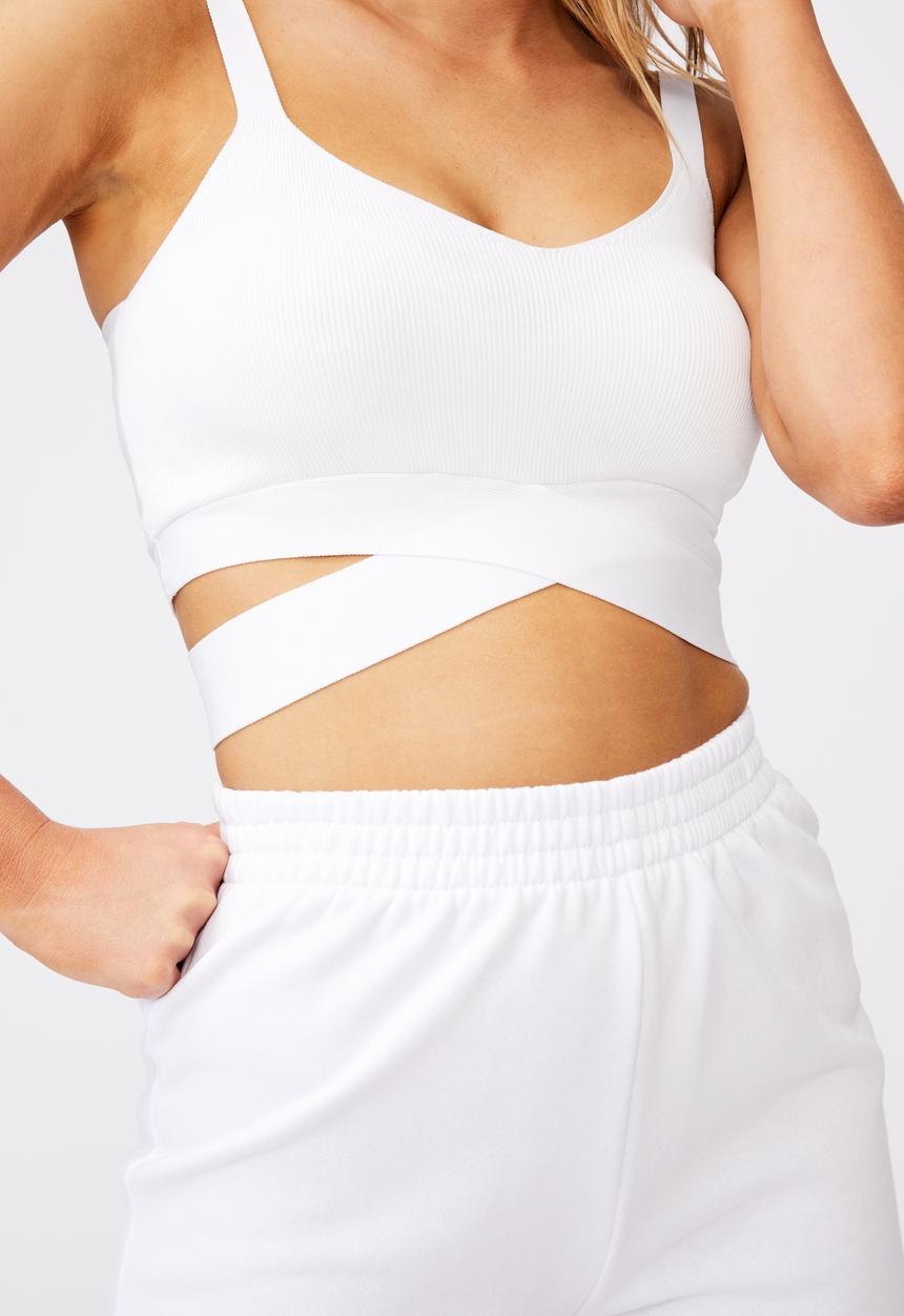 Factorie - Crossover hem tank - white
