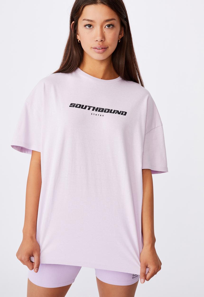 Factorie - Super relaxed graphic tee - lilac