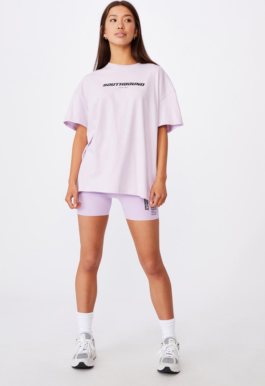 Factorie - Super relaxed graphic tee - lilac