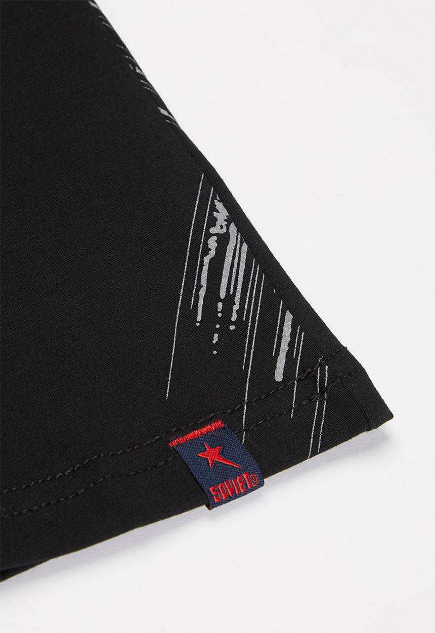 SOVIET - Crew neck fashion print tee - black