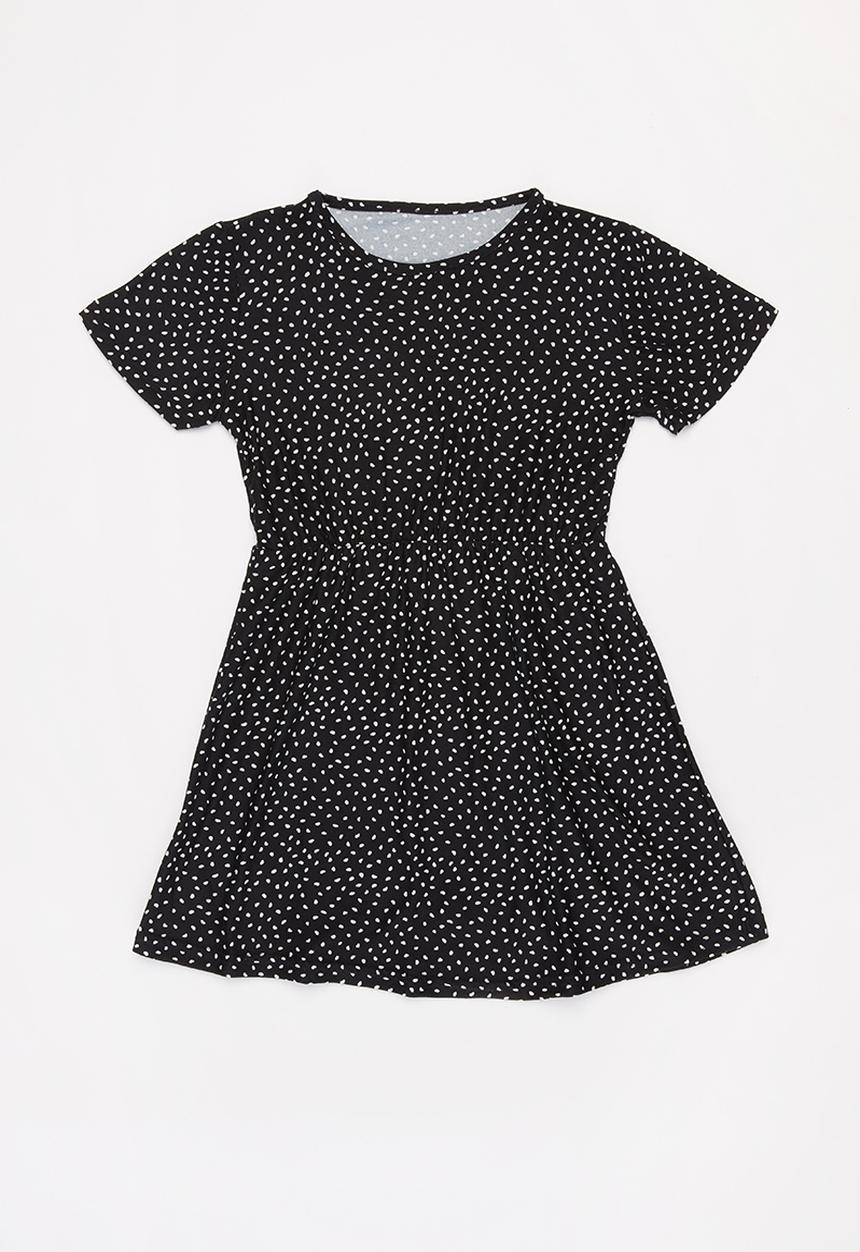 Rebel Republic - Girls jersey dress - black & white