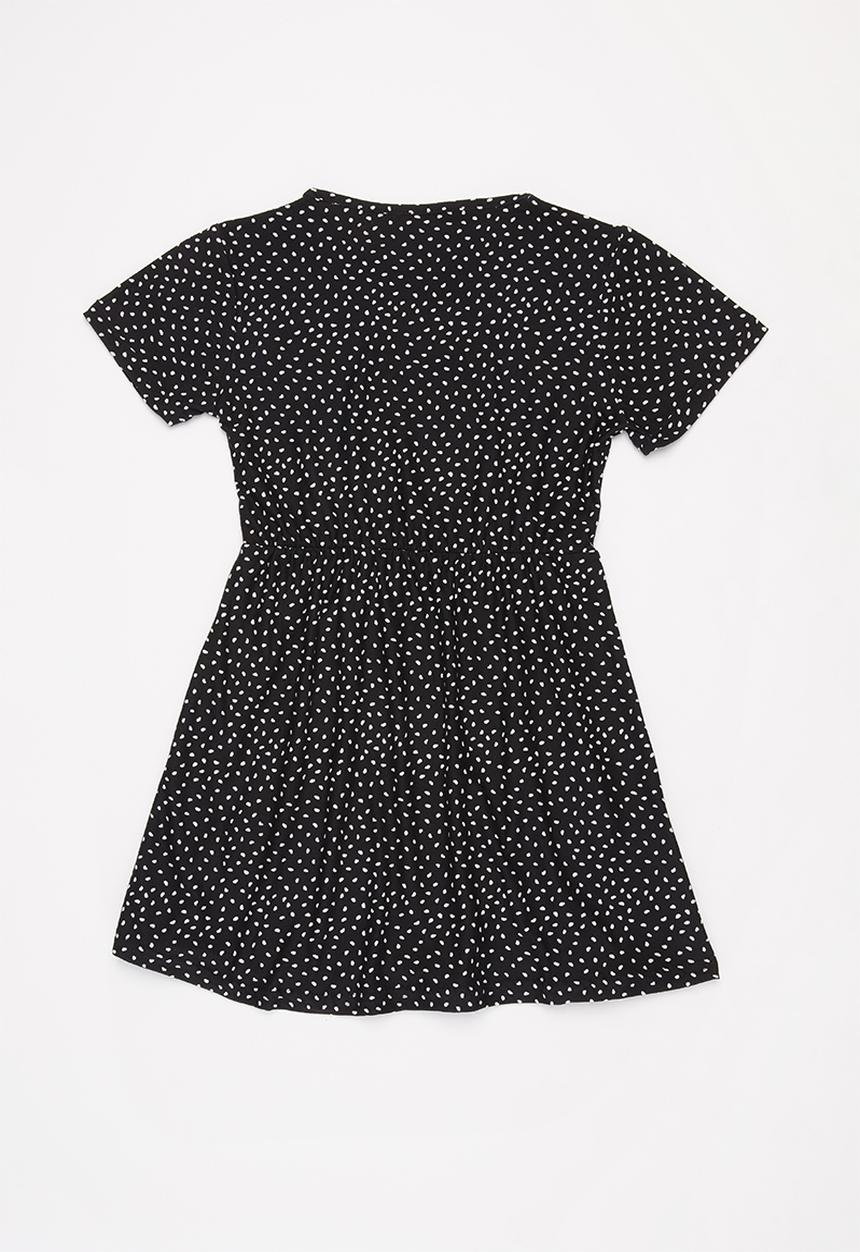 Rebel Republic - Girls jersey dress - black & white