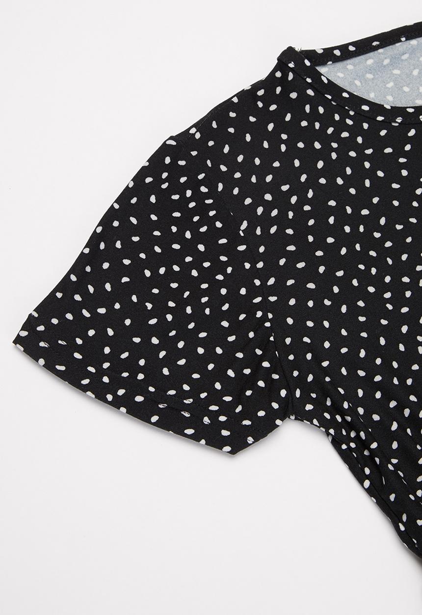 Rebel Republic - Girls jersey dress - black & white