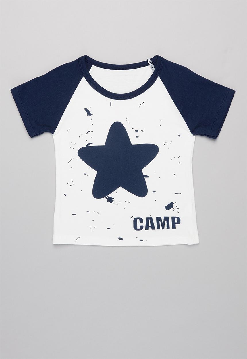 Pop Candy - Boys star tee - white & navy