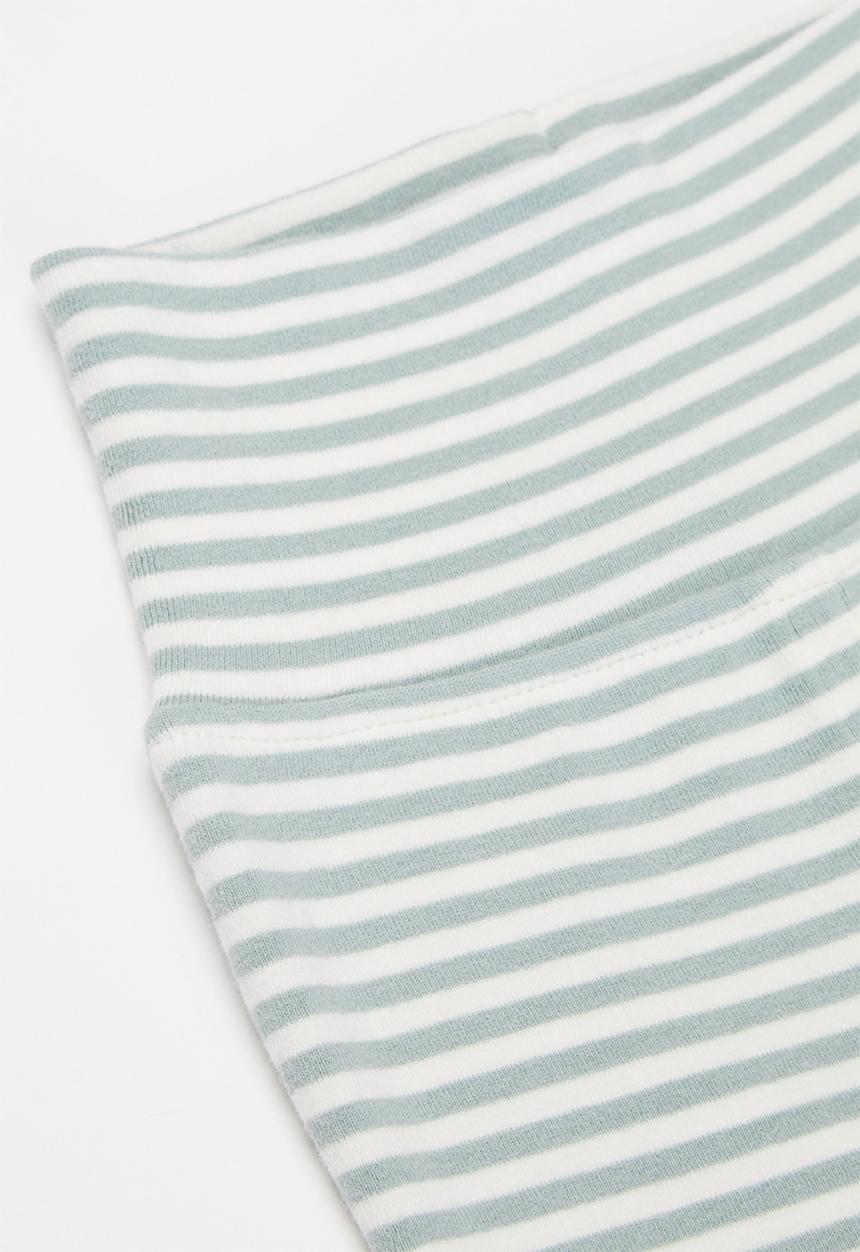 Pop Candy - Baby boys stripe footed  pants - grey & white