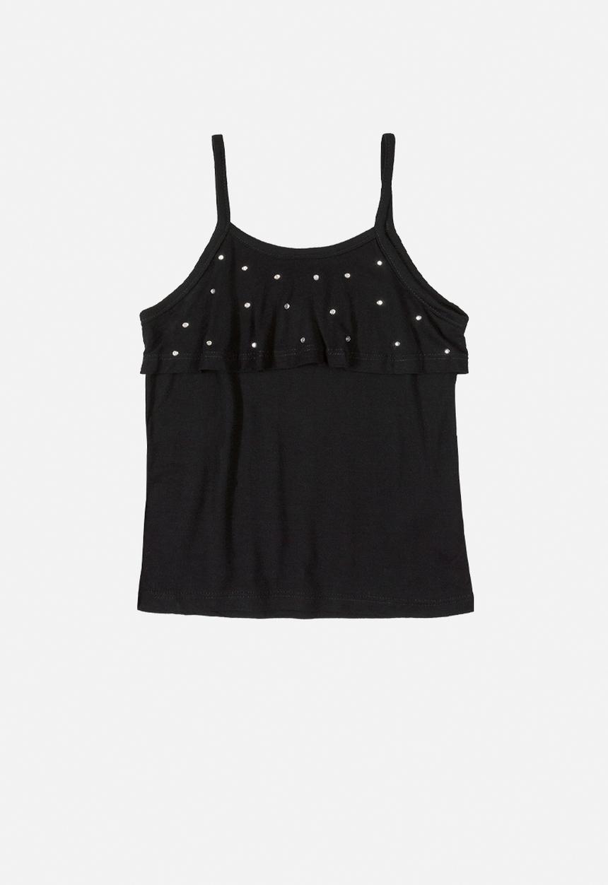 Quimby - Girls embroided tank top - black