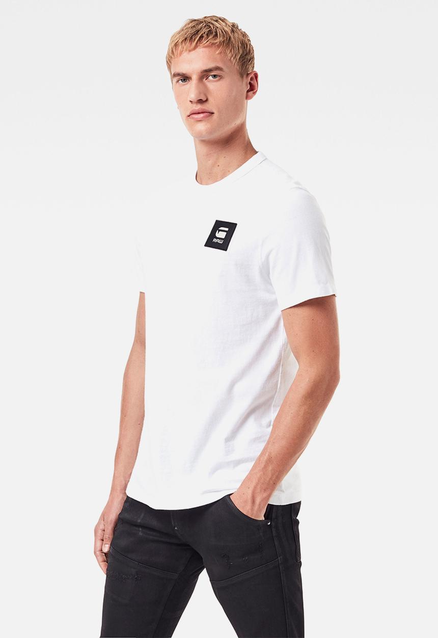 G-STAR - Badge logo+ r short sleeve tee - white