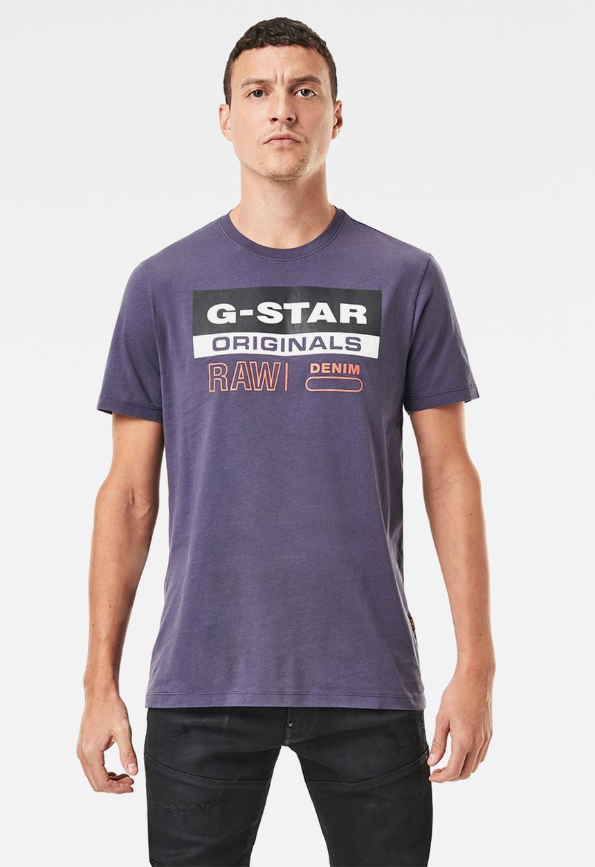 G-STAR - Originals label logo slim r short sleeve tee - purple