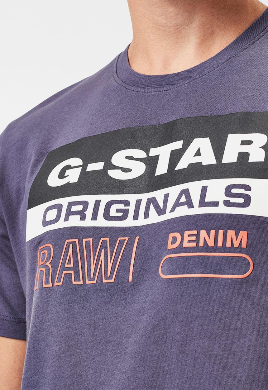 G-STAR - Originals label logo slim r short sleeve tee - purple