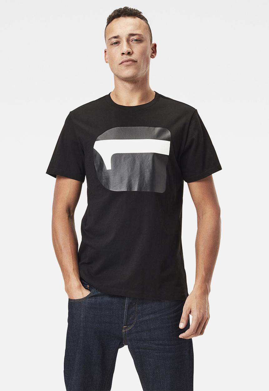 G-STAR - 3D no.1 logo+ r short sleeve tee - black