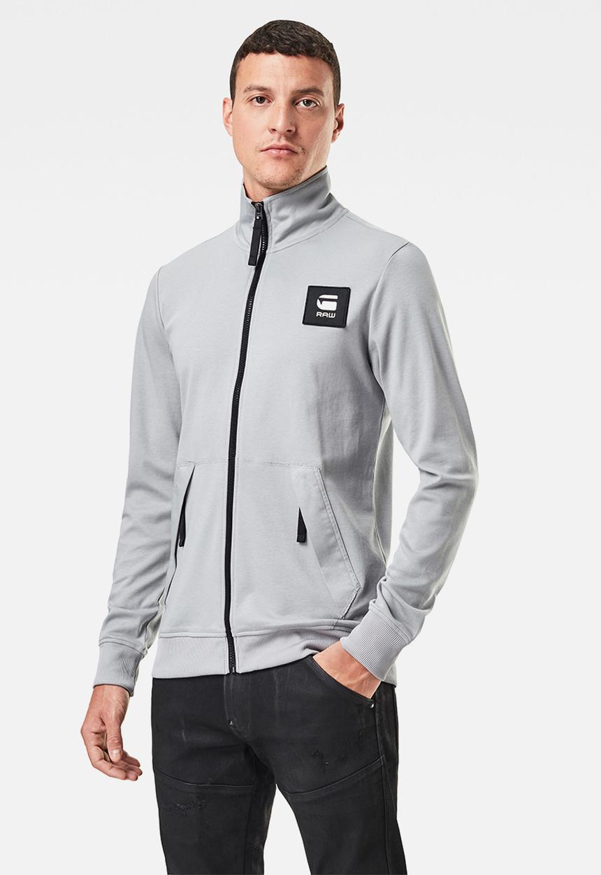 G-STAR - Zip through track tweeter long sleeve top - grey