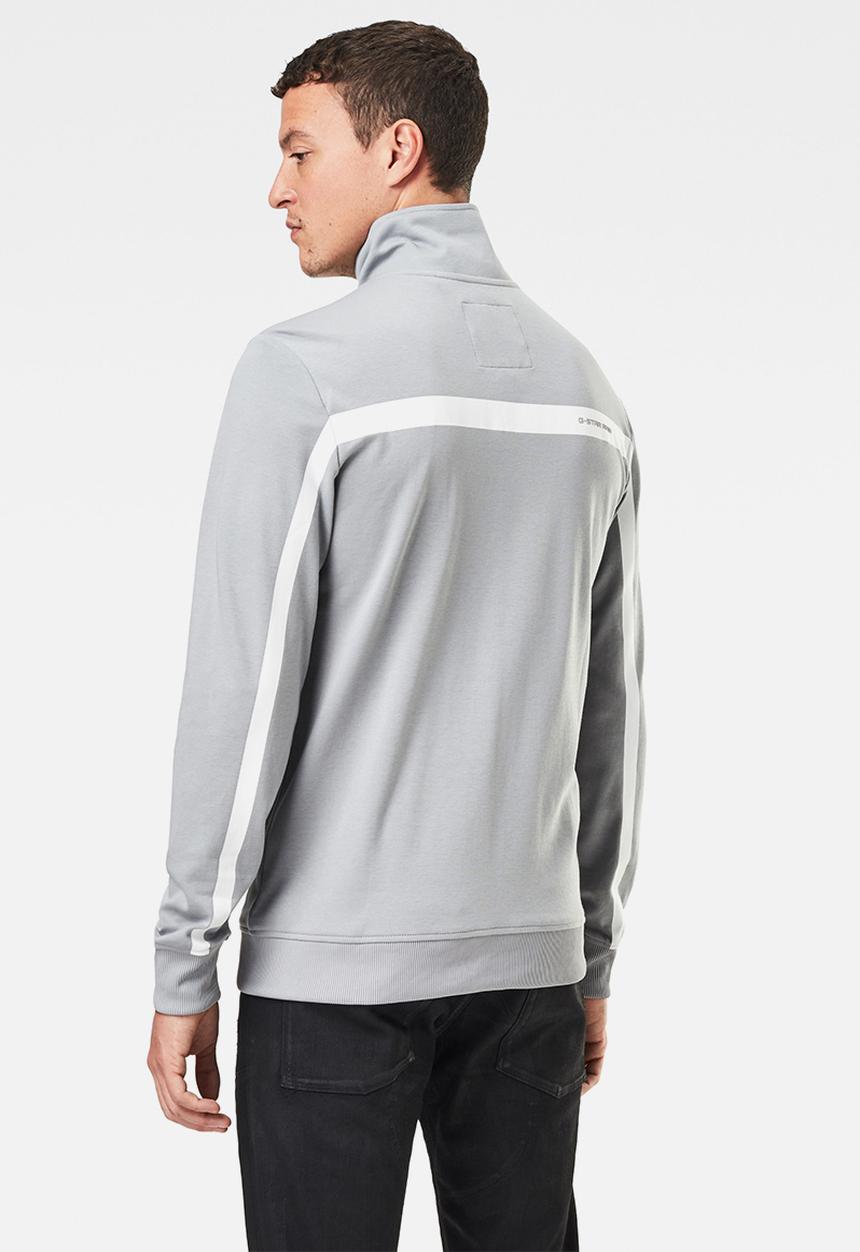 G-STAR - Zip through track tweeter long sleeve top - grey