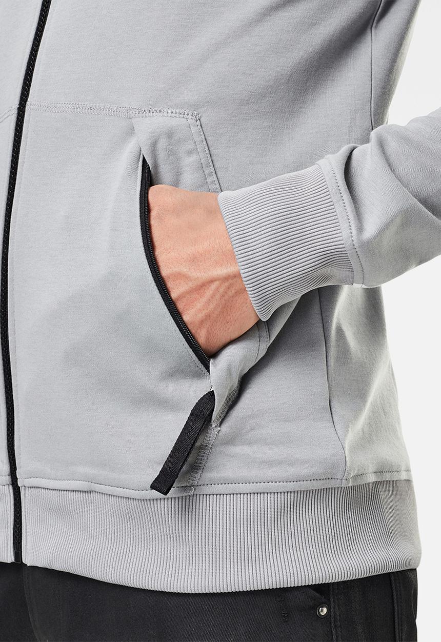 G-STAR - Zip through track tweeter long sleeve top - grey