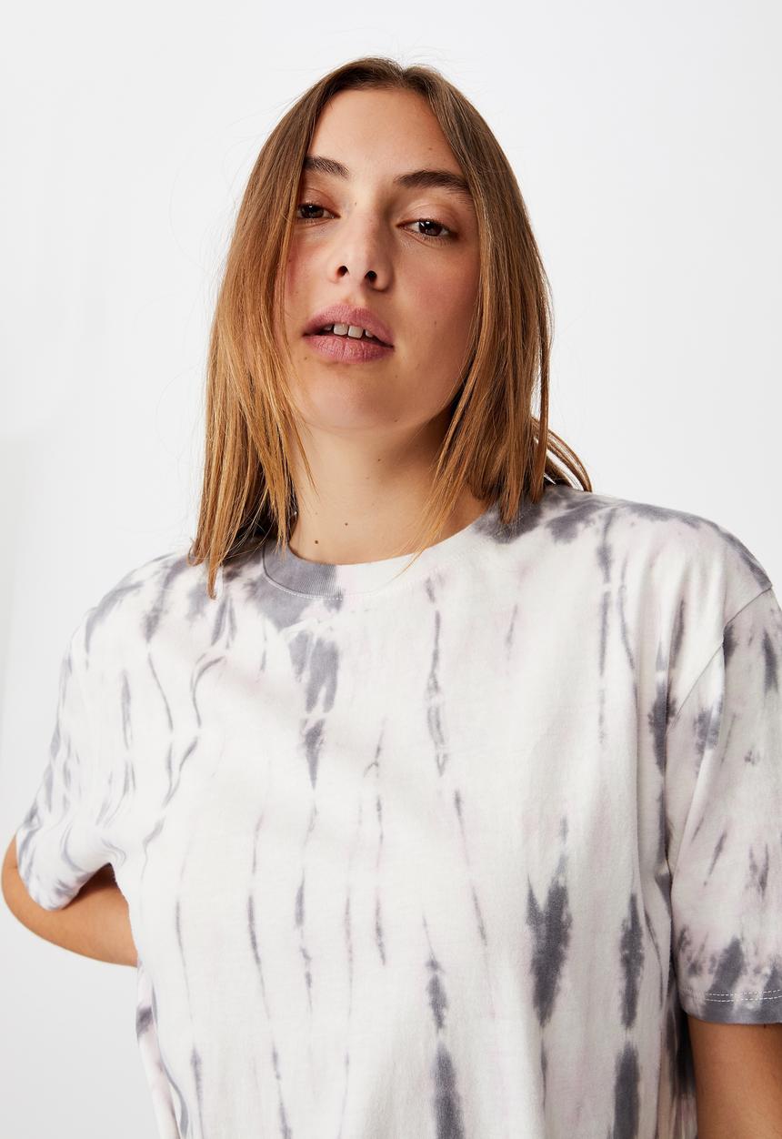 Cotton On - The oversized dad tee - soft frosty lilac tie dye