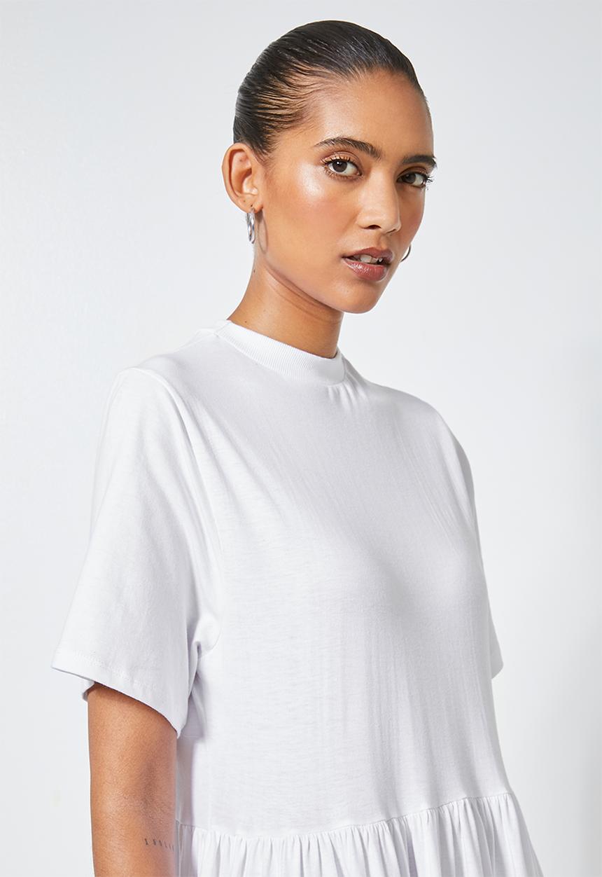 Superbalist - Tiered knit midi - white