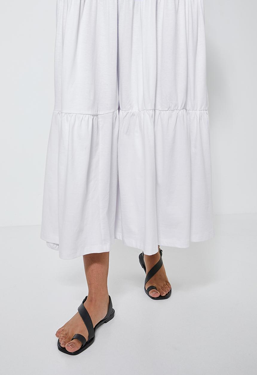 Superbalist - Tiered knit midi - white