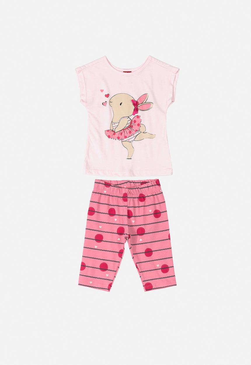 Bee Loop - Girls tee & 3/4 pants - pink