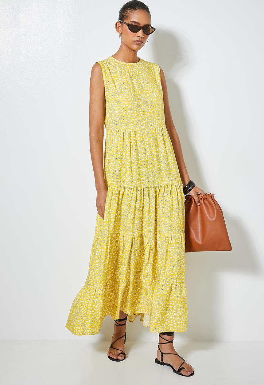 Superbalist - Sleeveless tiered dress - yellow