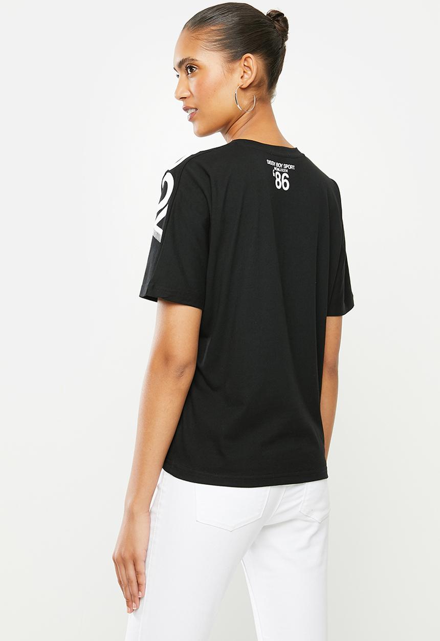 SISSY BOY - Oversized logo tee - black