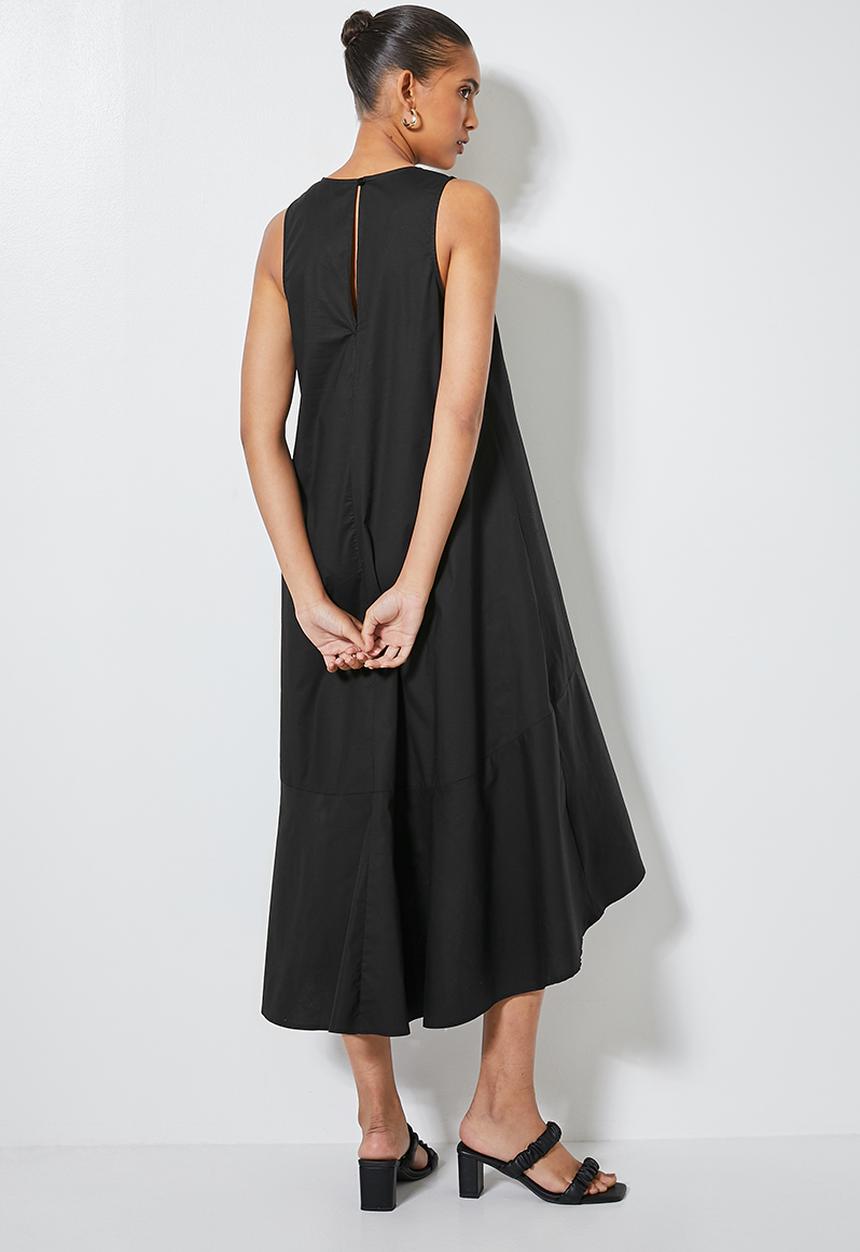 Superbalist - Cotton trapeze midi - black