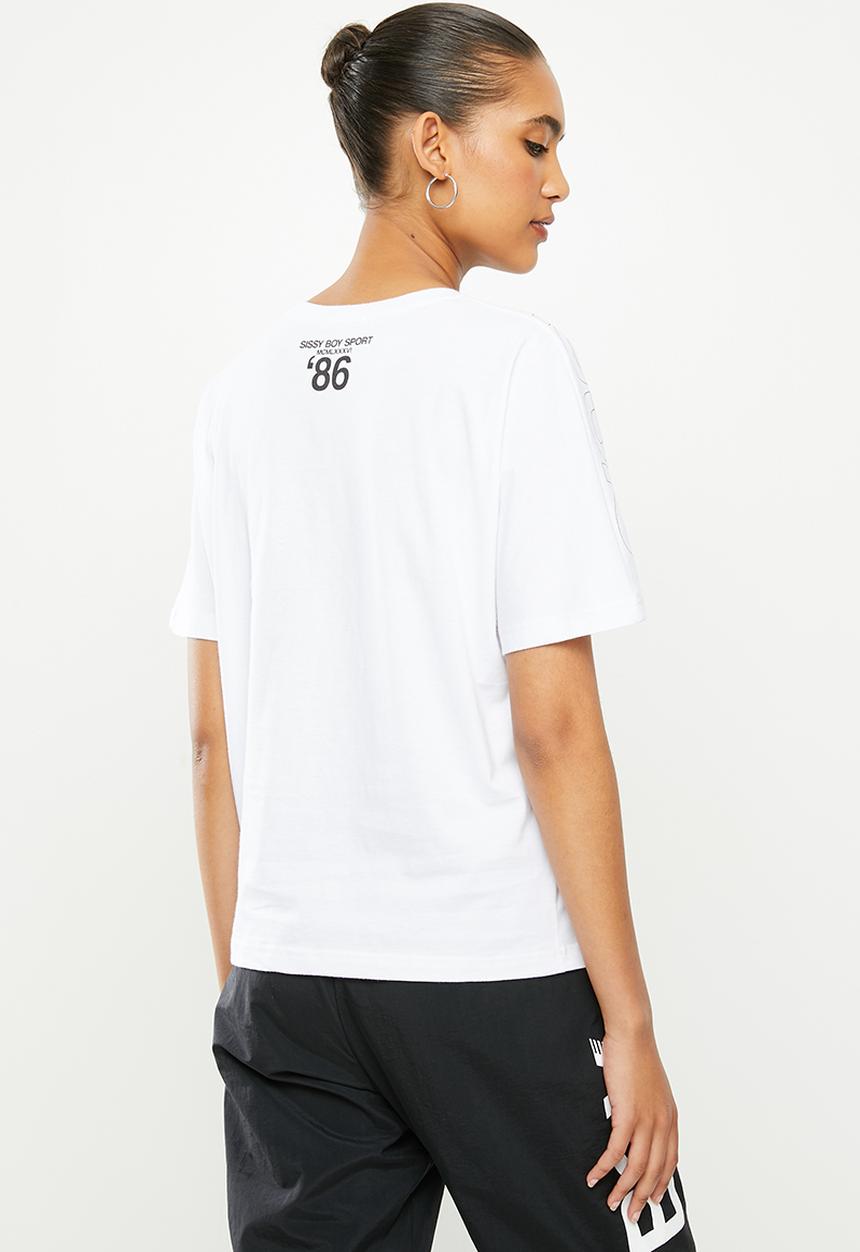 SISSY BOY - Oversized logo tee - white