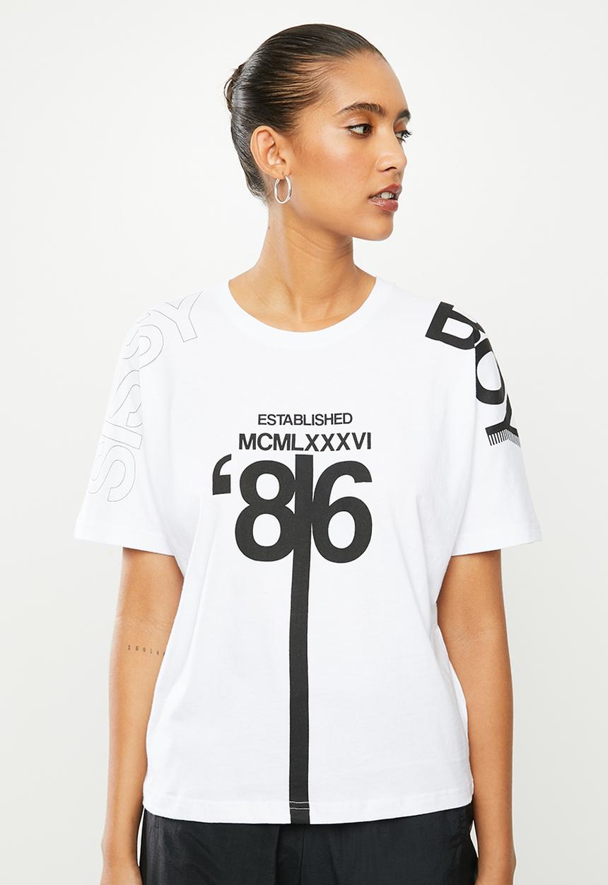 SISSY BOY - Oversized logo tee - white