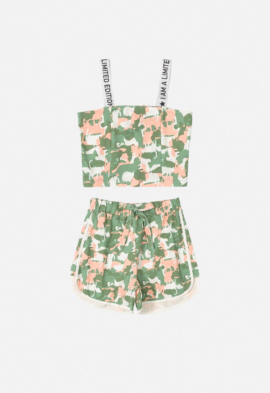 Gloss - Floral crop top & shorts set - multi