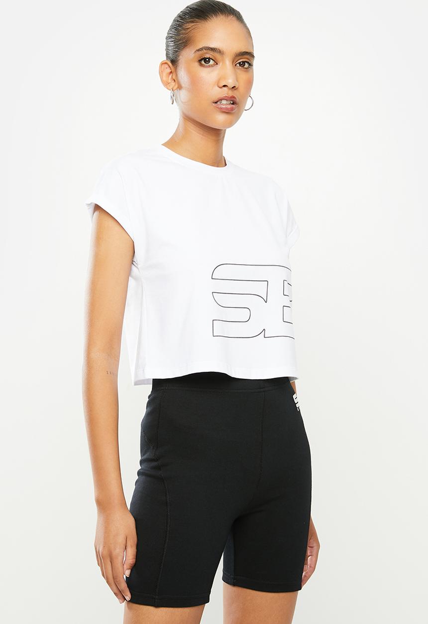 SISSY BOY - Crop logo tee - off white