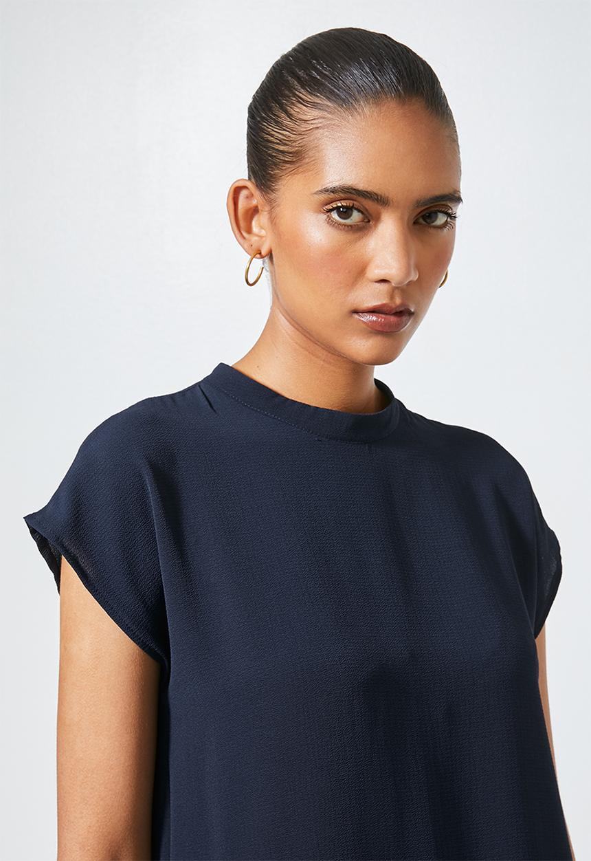 Superbalist - Grown on sleeve longline shell - navy