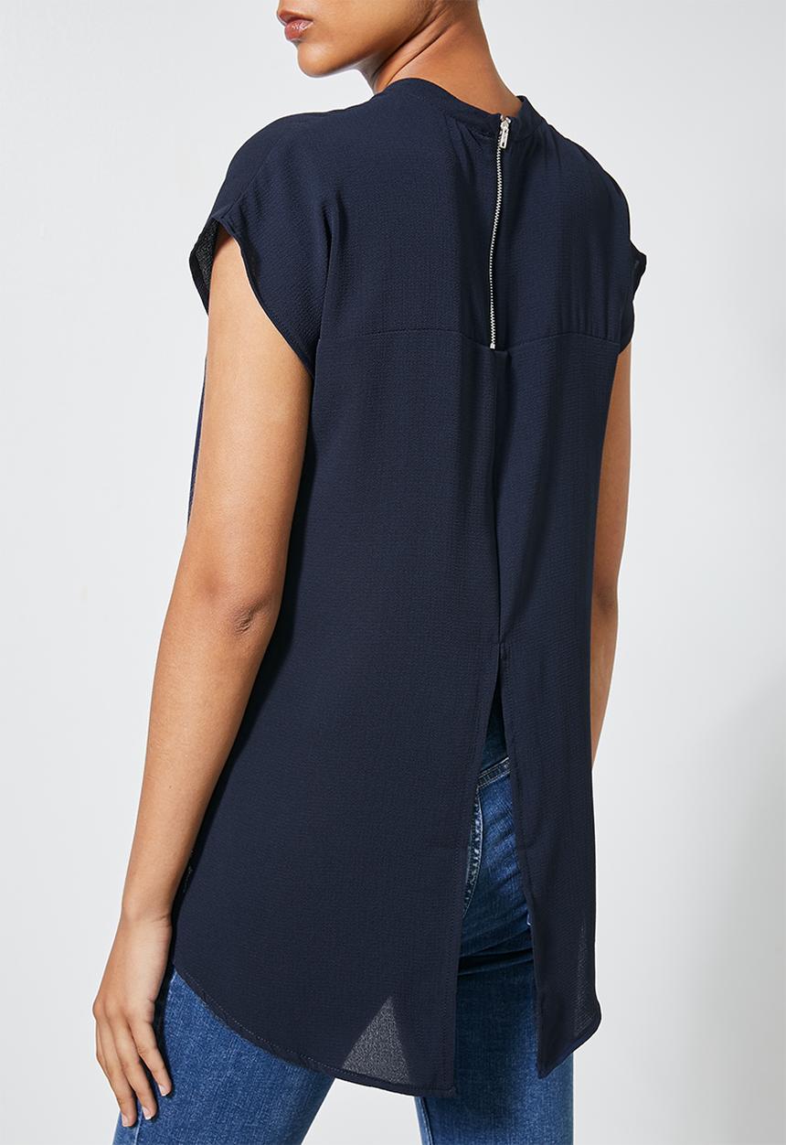 Superbalist - Grown on sleeve longline shell - navy