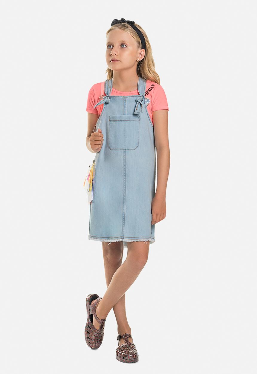 Gloss - Denim pinafore dress - light blue