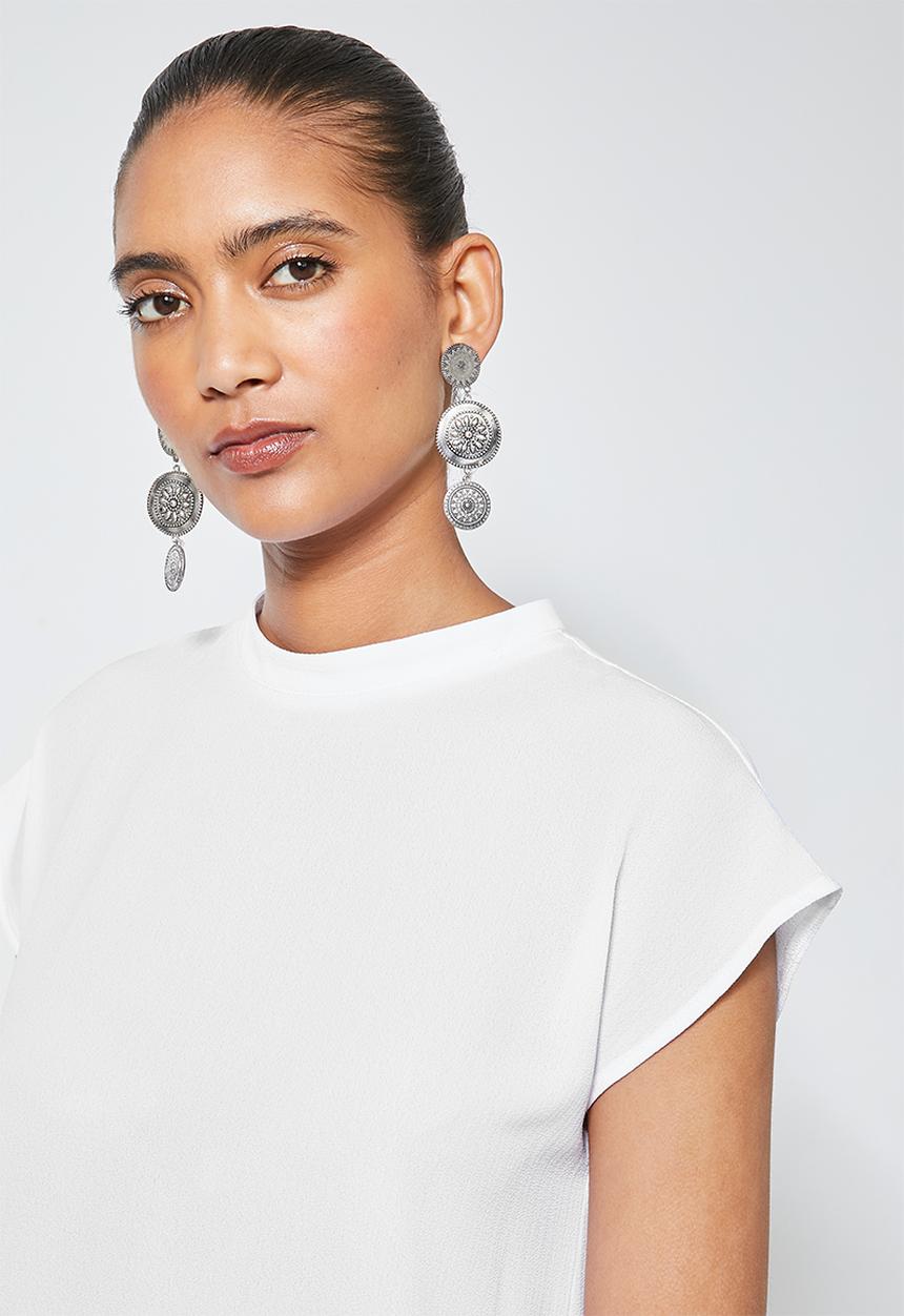 Superbalist - Grown on sleeve longline shell - white