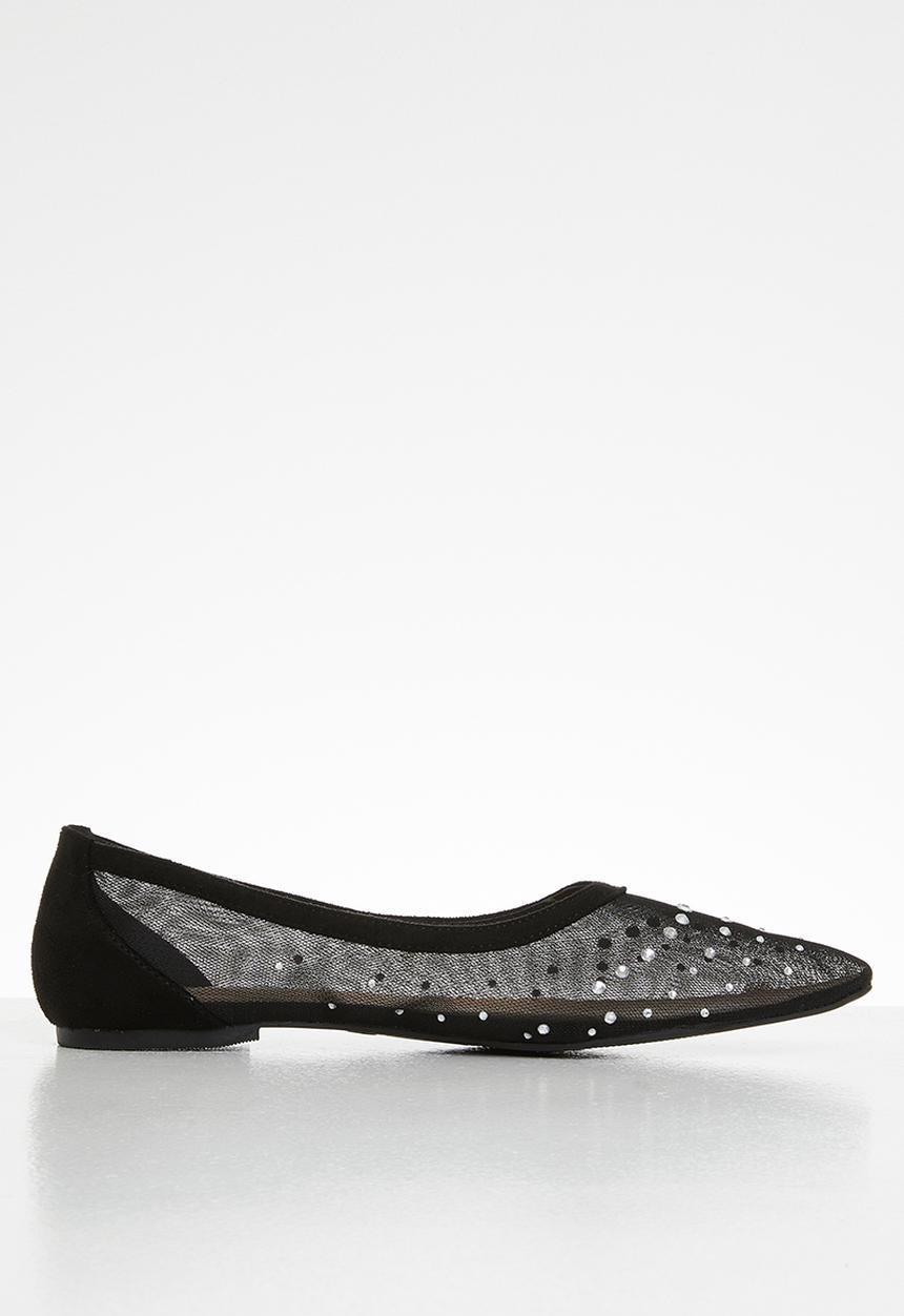 SISSY BOY - Mesh is more diamante mesh pump  - black