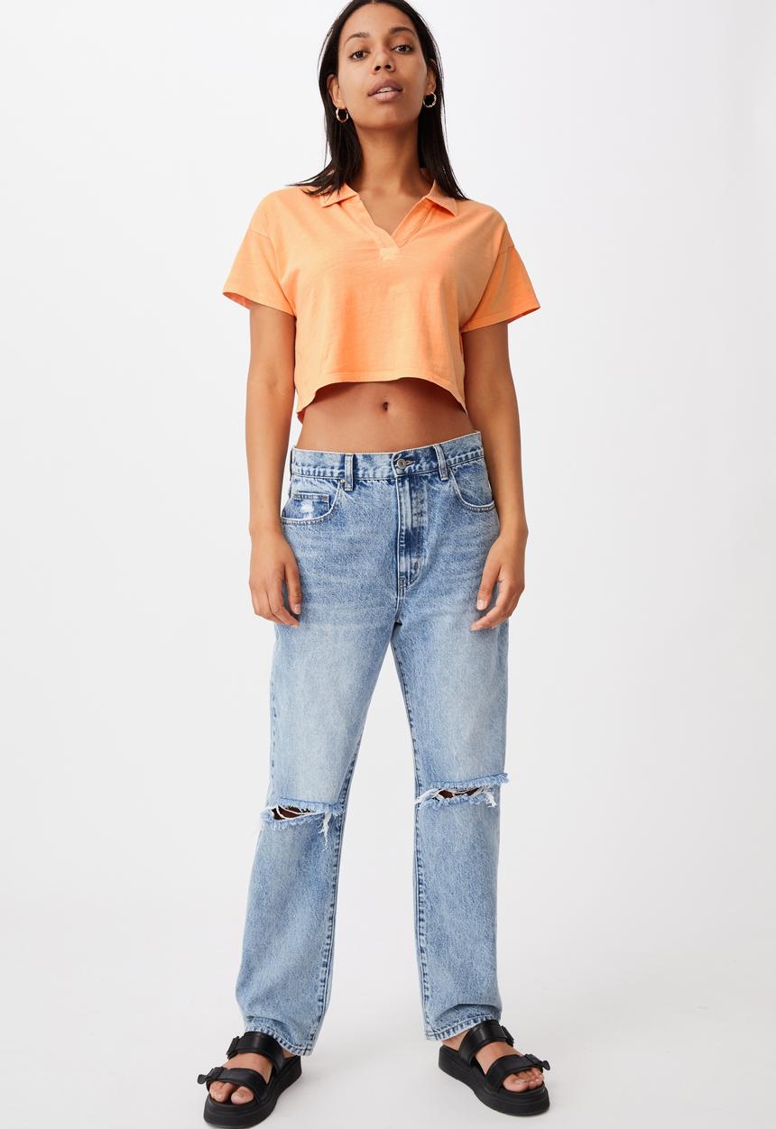 Cotton On - Ryan short sleeve polo - washed melon