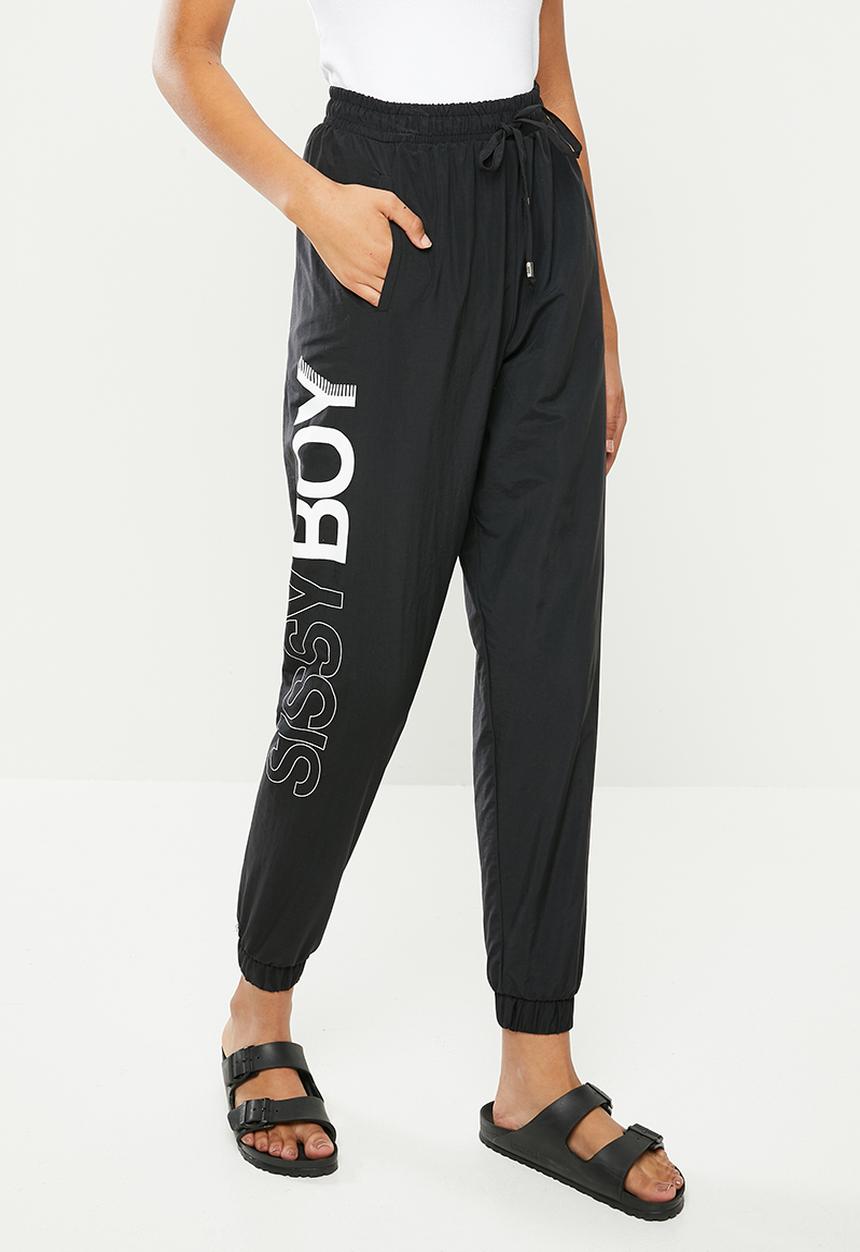 SISSY BOY - Lightweight branded track pant - black