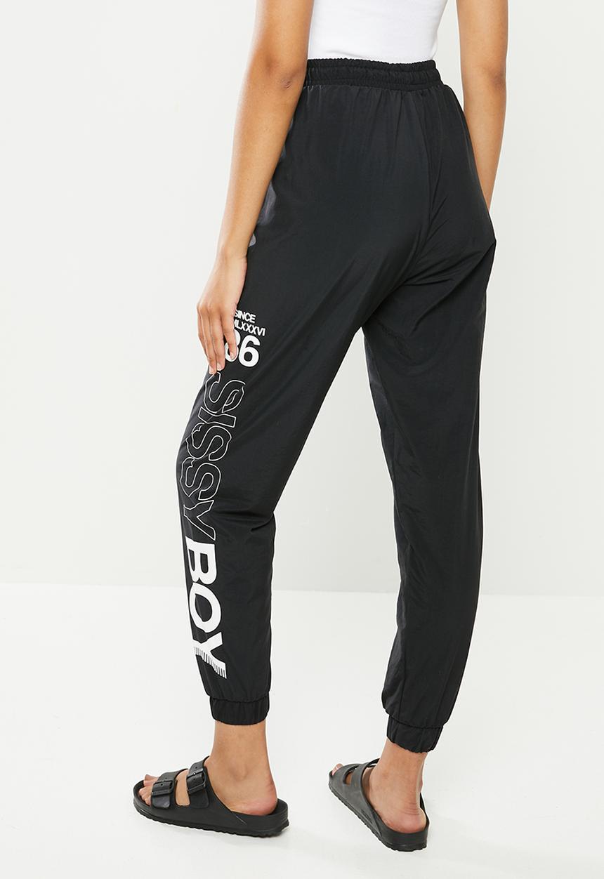 SISSY BOY - Lightweight branded track pant - black