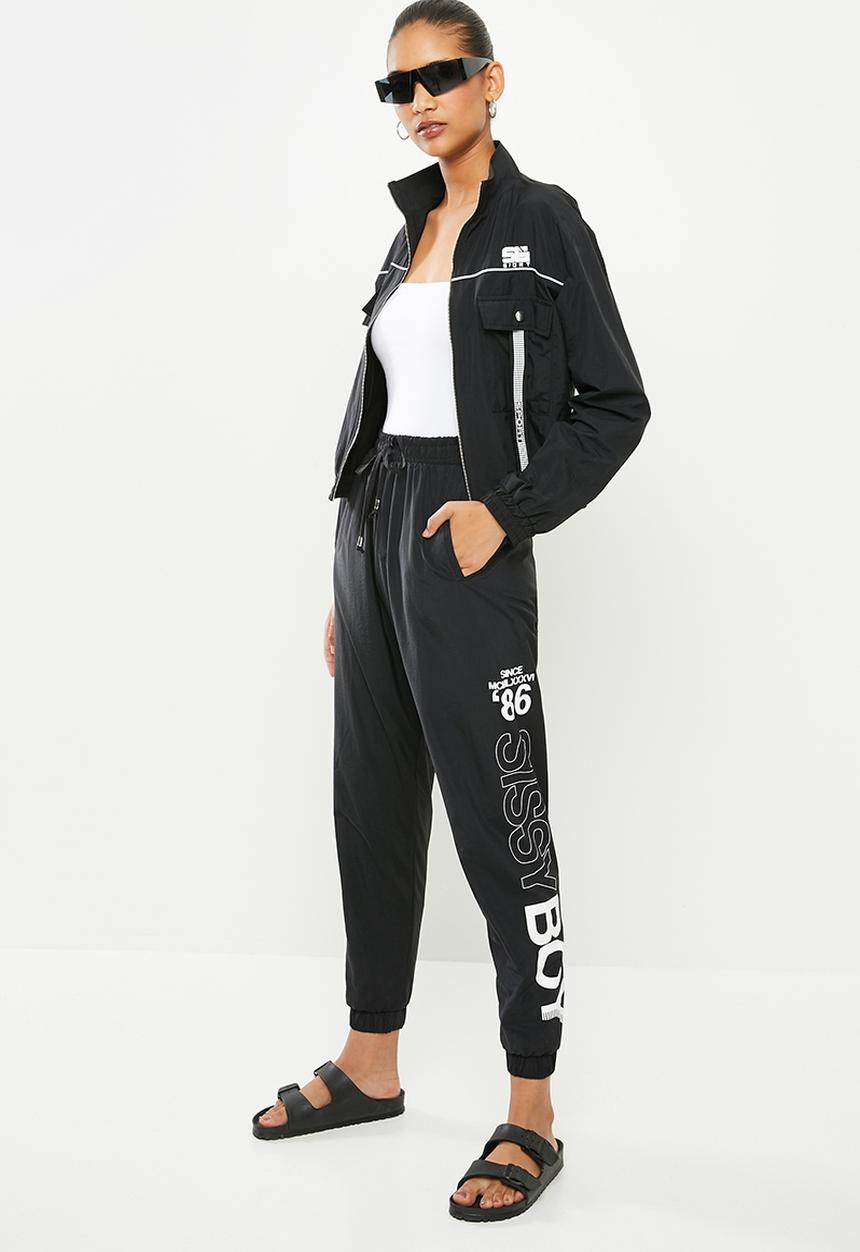 SISSY BOY - Lightweight branded track pant - black